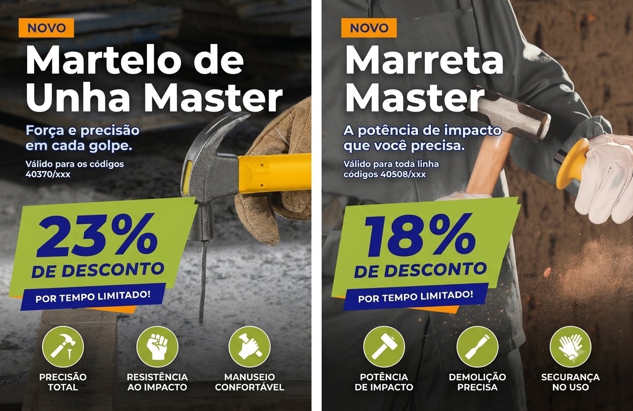 Promoção Martelos e Marretas